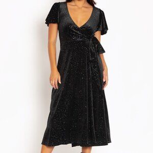 All That Glitters Multi Velvet Wrap Midaxi Dress